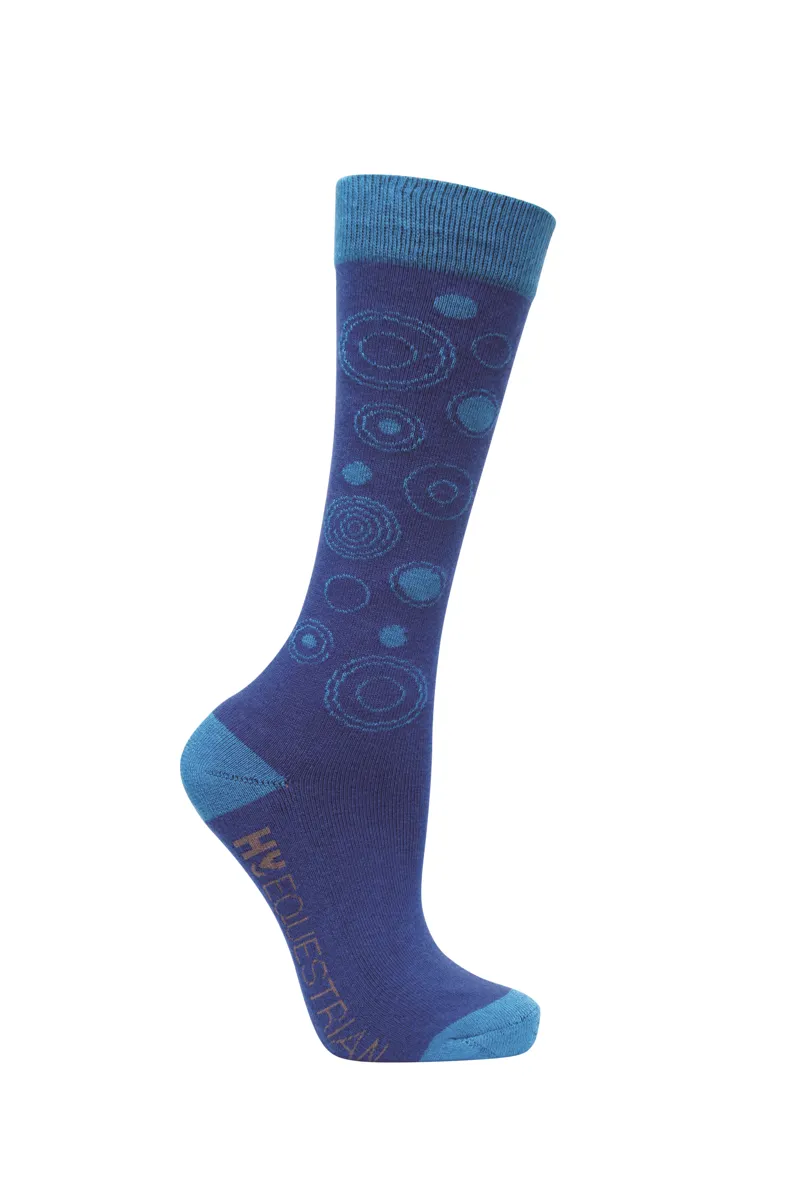 Hy Equestrian DynaMizs Ecliptic Socks - Pack of 3 - Cobalt/Ocean-2